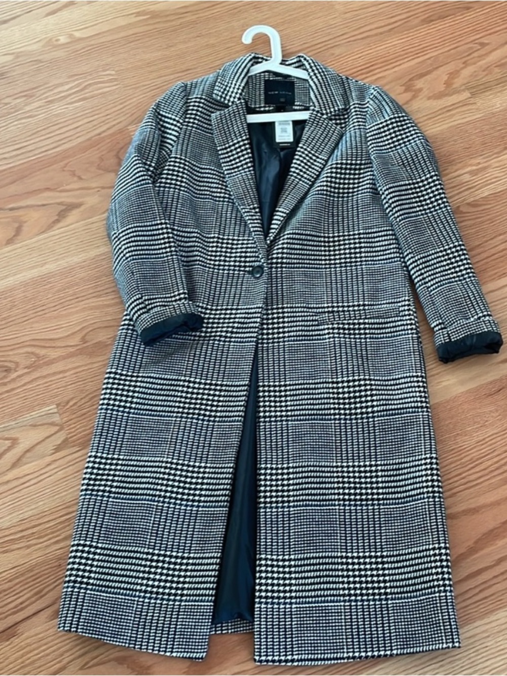 NWT New Look Women's Gray Plaid Coat - Picture 5 of 5